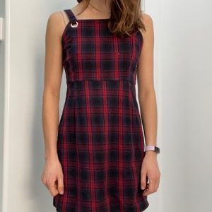 Retro 90s Plaid Skater Dress